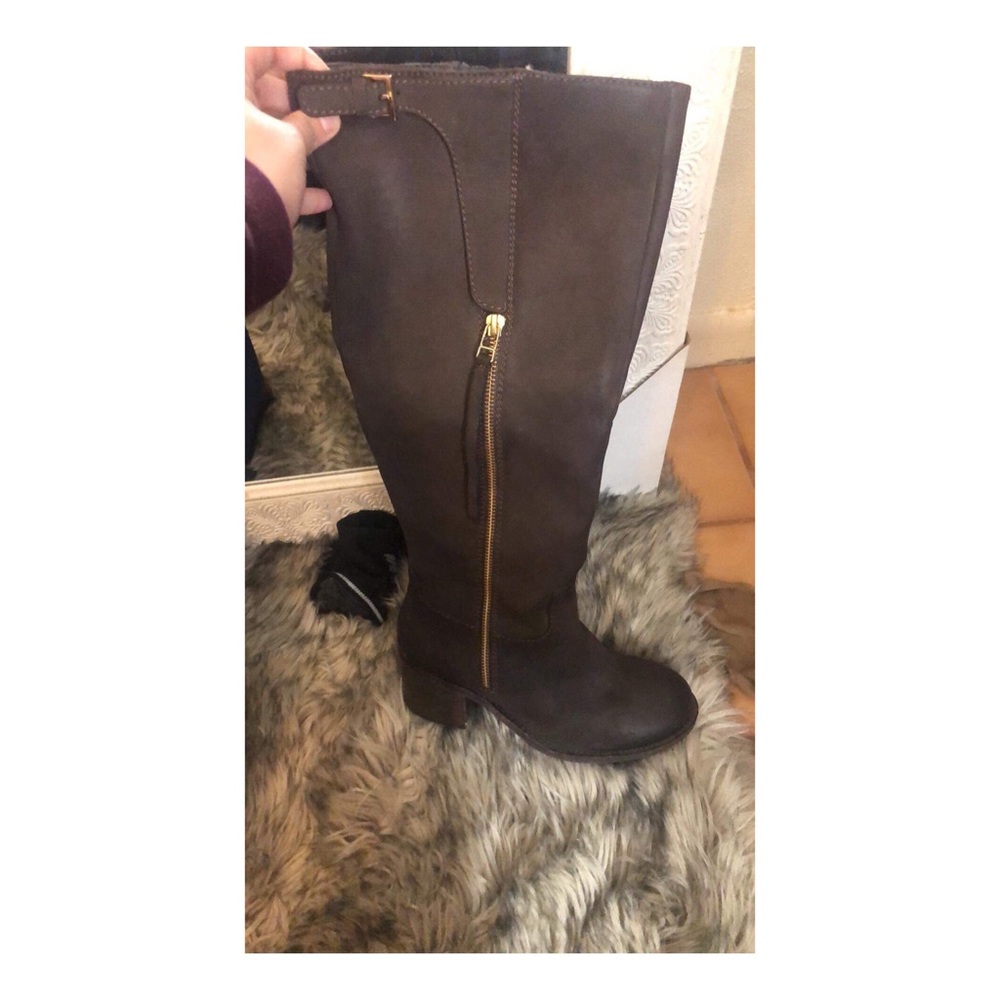 NEW STEVE MADDEN BROWN LEATHER KNEE-HIGH BOOTS